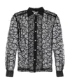 Bode Pewter Shoal Sequined Mesh Shirt In Gray