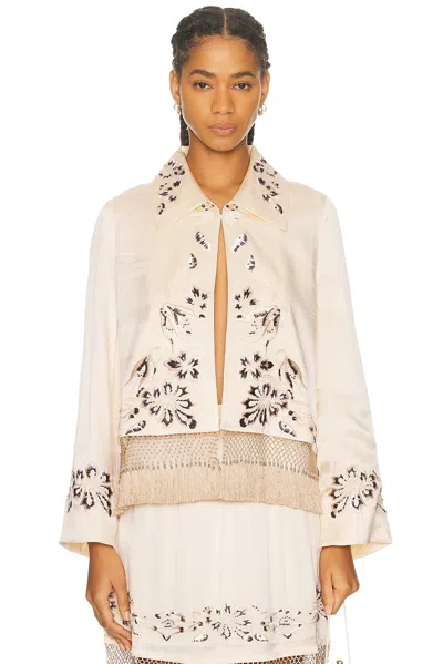 Bode Phantasm Fringe Jacket In Neutral