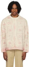 BODE PINK & OFF-WHITE MILL CARDIGAN