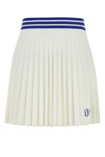 Bode Piquet Court Mini Skirt In White
