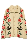 Bode Pirate Ship Virgin Wool Cardigan In Multi