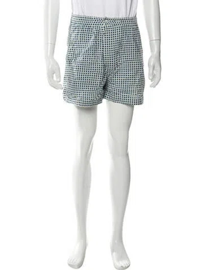 Pre-owned Bode Plaid Print Flat Front Shorts In Multi