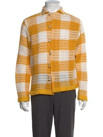 Pre-owned Bode Plaid Print Jacket In Yellow