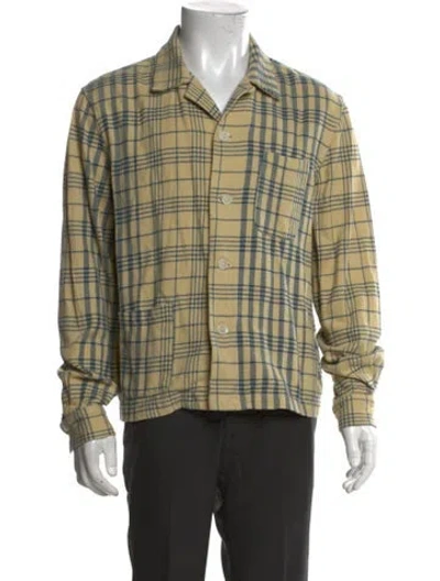 Pre-owned Bode Plaid Print Long Sleeve Shirt In Neutral