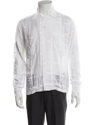 Pre-owned Bode Plaid Print Long Sleeve Shirt In Neutrals