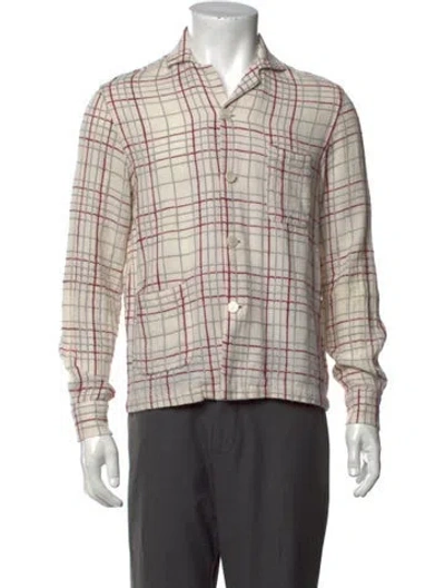 Pre-owned Bode Plaid Print Long Sleeve Shirt In Neutrals