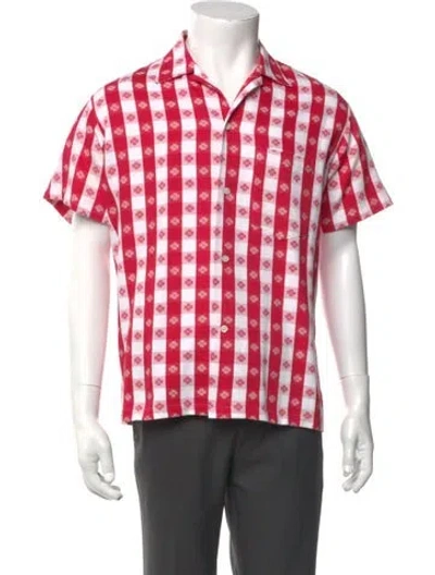 Pre-owned Bode Plaid Print Short Sleeve Shirt In Pink