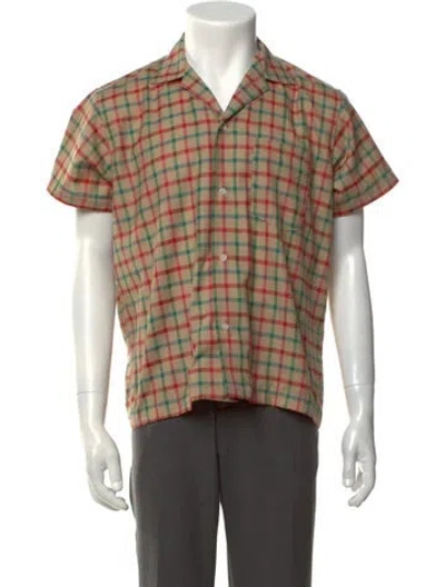 Pre-owned Bode Plaid Print Short Sleeve Shirt W/ Tags In Red