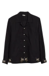 Bode Pointer Embroidered Button-up Shirt In Black