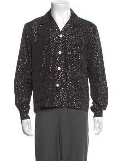 Pre-owned Bode Polka Dot Print Long Sleeve Shirt In Grey