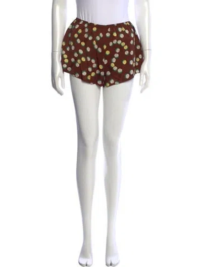 Pre-owned Bode Polka Dot Print Mini Shorts In Brown