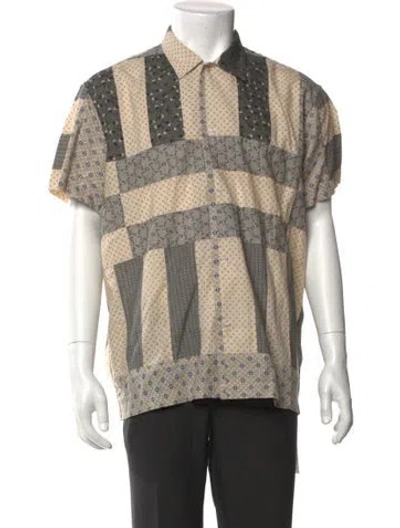Pre-owned Bode Polka Dot Print Short Sleeve Shirt In Neutral