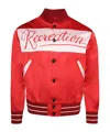 Bode Postcard Rally Jacket In Red