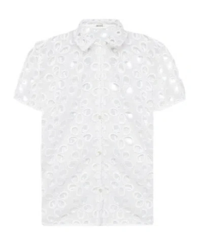 Bode Primrose Cotton-lace Shirt In White