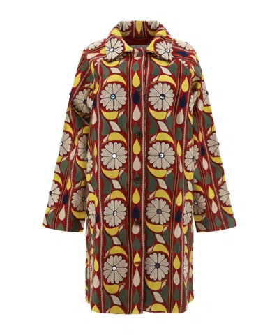Bode Print Coat In Multi