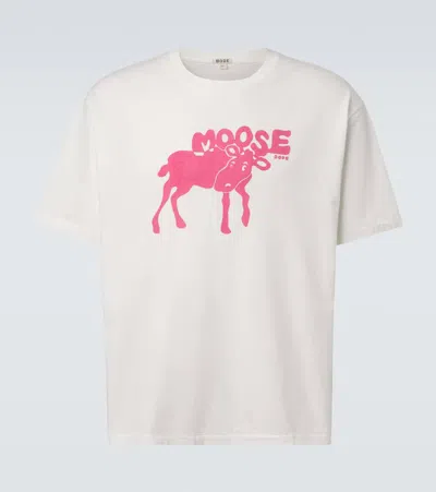 Bode Mens Cream Antlers Graphic-print Cotton T-shirt Xl In White