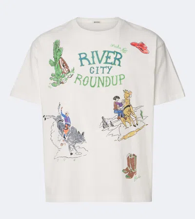 Bode River City Printed Cotton-jersey T-shirt In White