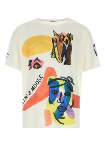 Bode Men Printed Cotton Oversize Collage T-shirt In White