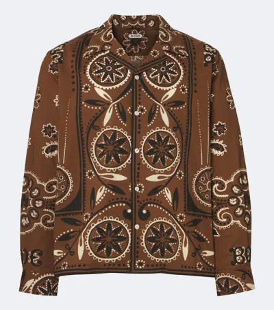 Bode Printed Cotton Shirt In Brown