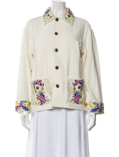 Pre-owned Bode Printed Evening Jacket In White