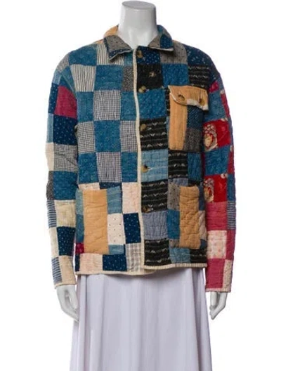 Pre-owned Bode Printed Jacket In Blue