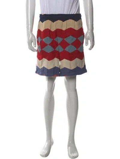 Pre-owned Bode Printed Jogger Shorts In Red