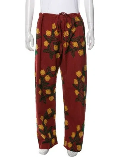 Pre-owned Bode Printed Joggers In Red