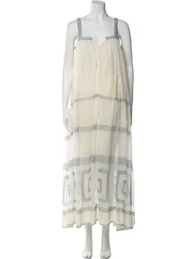 Pre-owned Bode Printed Long Dress In Neutral
