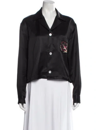 Pre-owned Bode Printed Long Sleeve Button-up Top In Gray