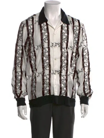 Pre-owned Bode Printed Long Sleeve Shirt In Black