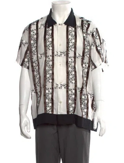 Pre-owned Bode Printed Long Sleeve Shirt In White