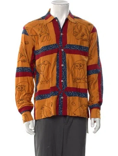 Pre-owned Bode Printed Long Sleeve Shirt In Yellow