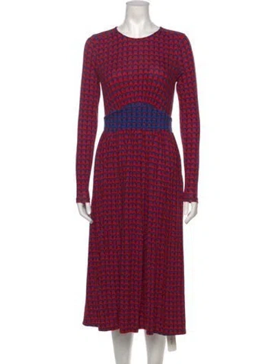 Pre-owned Bode Printed Midi Length Dress W/ Tags In Red
