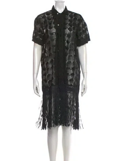 Pre-owned Bode Printed Mini Dress In Black