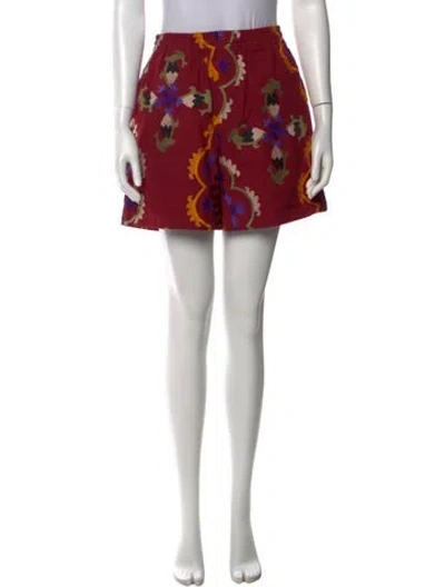 Pre-owned Bode Printed Mini Shorts In Red