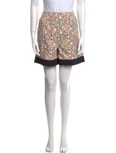 Pre-owned Bode Printed Mini Shorts In White