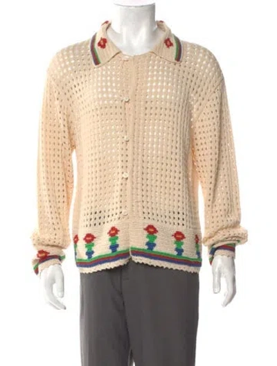 Pre-owned Bode Printed Mock Neck Cardigan In Neutral