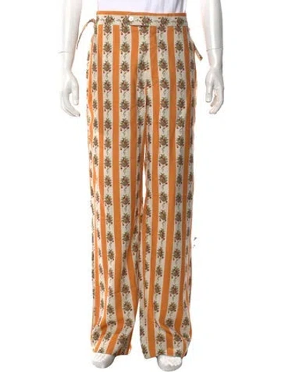 Pre-owned Bode Printed Pants In Orange