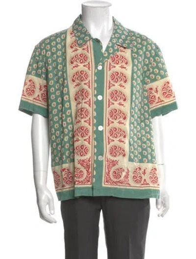 Pre-owned Bode Printed Short Sleeve Shirt