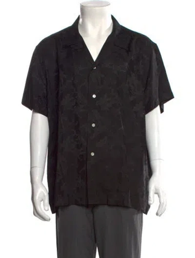 Pre-owned Bode Printed Short Sleeve Shirt In Black