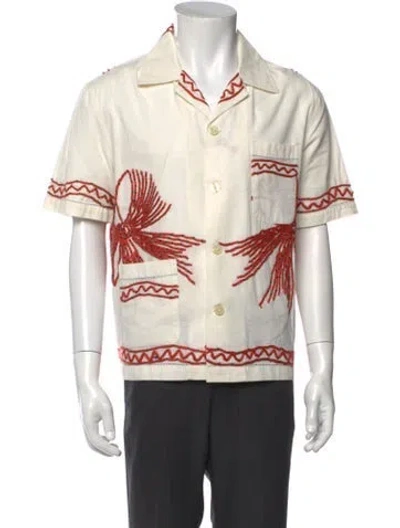 Pre-owned Bode Printed Short Sleeve Shirt In Neutral