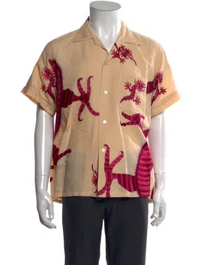 Pre-owned Bode Printed Short Sleeve Shirt In Neutral
