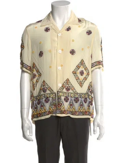 Pre-owned Bode Printed Short Sleeve Shirt In Neutral
