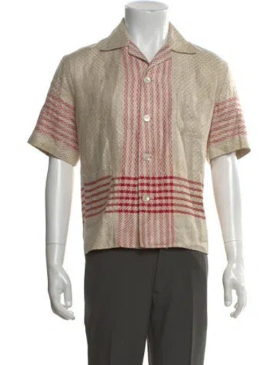 Pre-owned Bode Printed Short Sleeve Shirt In Neutral