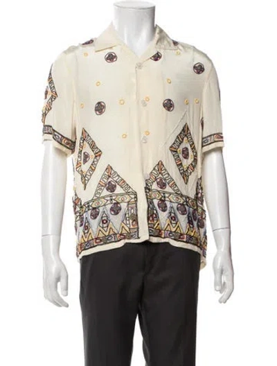 Pre-owned Bode Printed Short Sleeve Shirt In Neutrals