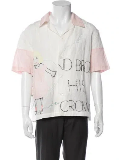 Pre-owned Bode Printed Short Sleeve Shirt In Neutrals/pink