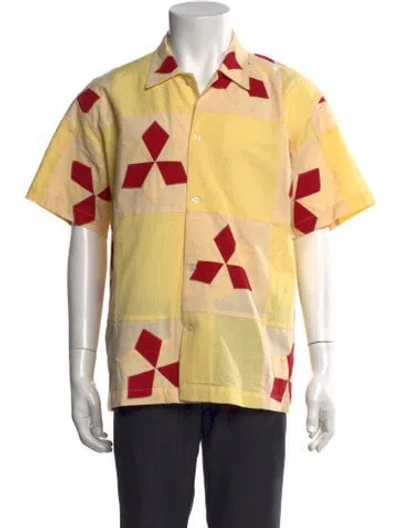 Pre-owned Bode Printed Short Sleeve Shirt In Yellow