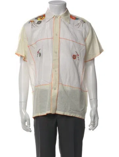 Pre-owned Bode Printed Short Sleeve Shirt In Yellow