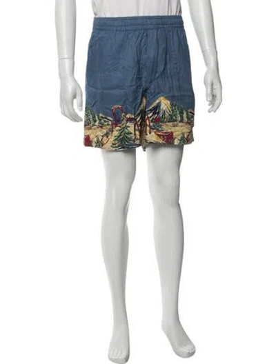 Pre-owned Bode Printed Shorts In Blue