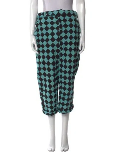 Pre-owned Bode Printed Straight Leg Pants In Green